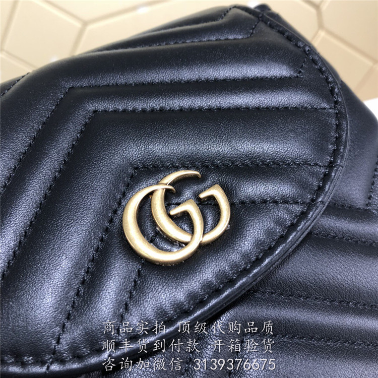 Gucci 黑色人字纹 528129 Marmont系列背包