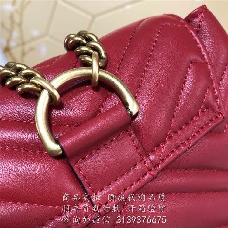 Gucci 红色人字纹 528129 Marmont系列背包