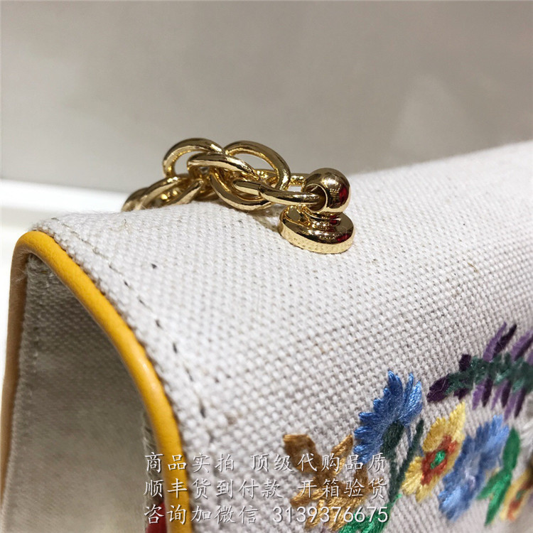 Gucci 白色 499617 小号刺绣肩背包