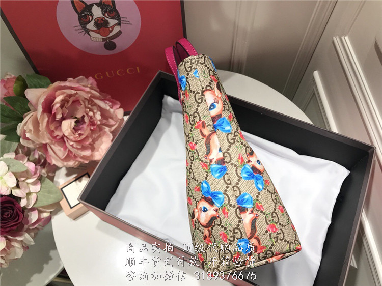 Gucci 410812 儿童GG小鹿印花购物袋