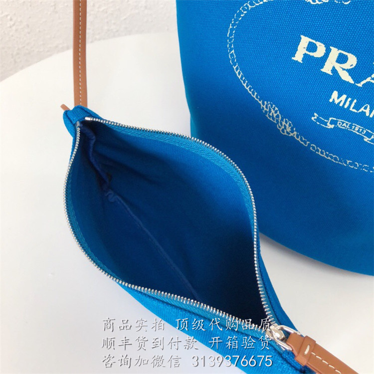 Prada 蓝色 1BG163 帆布托特包 织物手提包