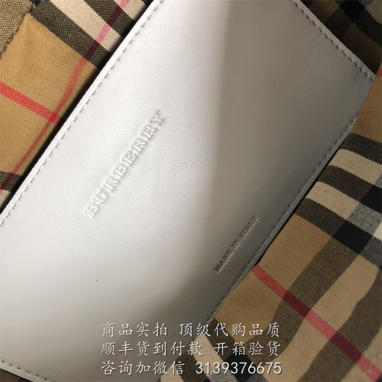 Burberry 绿色 40742671 三色尼龙拼皮革腰包