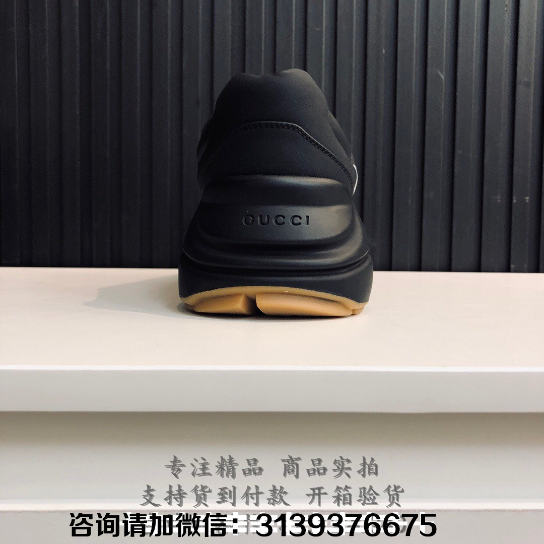 gucci/古驰 老爹鞋黑色rhyton系列饰"gucci band"运动鞋 599145 drw00