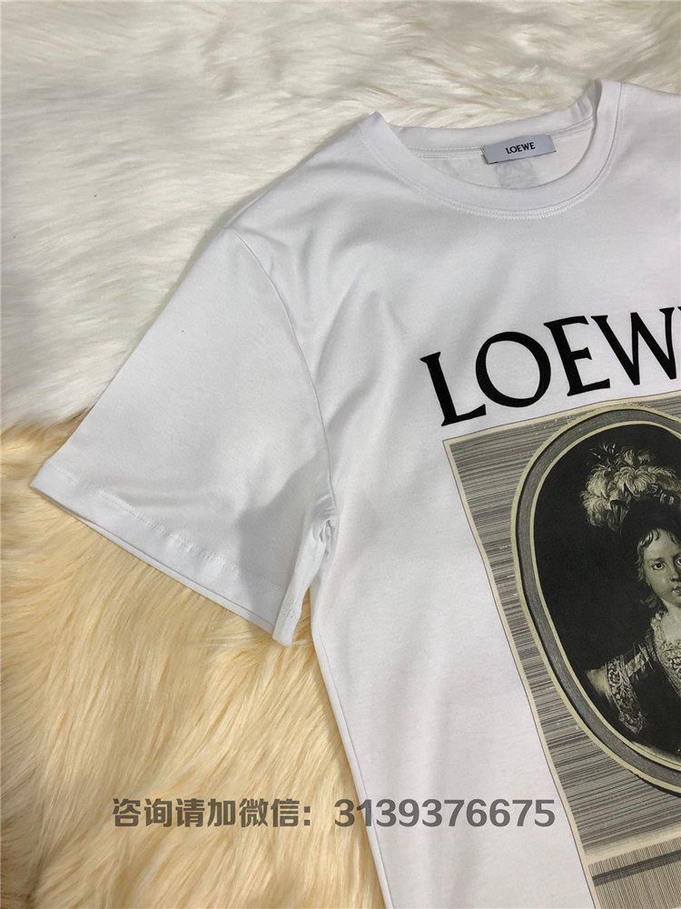 loeve罗意威女士白色棉质loewe灰色肖像t恤短袖s6109660pc