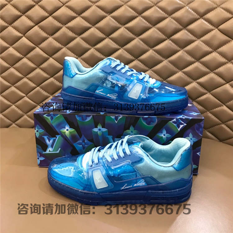 lv/路易威登 海蓝色半透明科技材料 lv trainer 运动鞋 1a8kk5