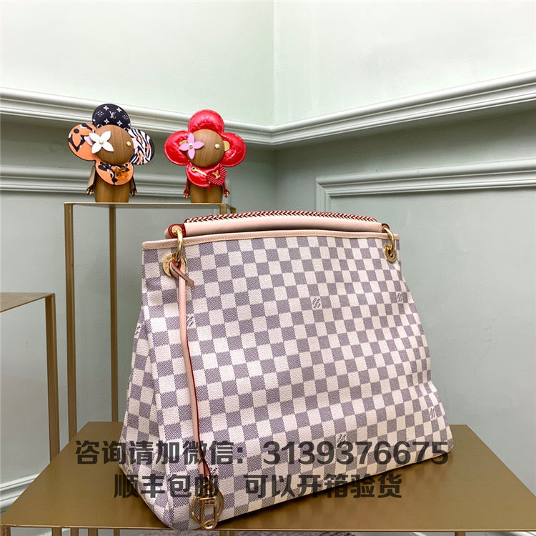 lv/路易威登 白色棋盘格 白格 artsy 中号手袋 手提包