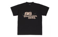 BALENCIAGA/巴黎世家 黑色 HAND DRAWN BB ICON 中号版型 T恤 612965TNVN41059