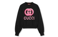 Gucci/古驰 女士 黑色 印花针织棉卫衣 789582