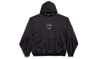 Balenciaga/巴黎世家 黑色 LOVEY HOODIE大廓形连帽卫衣 739024