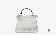 Fendi/芬迪 女士银色 Peekaboo ISeeU Petite 手袋 8BN335APKFF1JSU