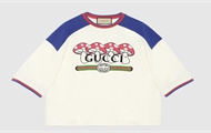 GUCCI 753307 女士米白色 Gucci 蘑菇印花针织 T恤