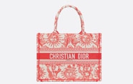 Dior/迪奥 珊瑚红色 Soleil 茹伊印花刺绣 中号 Dioriviera Dior Book Tote 手袋 M1296ZECQ_M68E