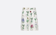 Dior/迪奥 白色桑蚕丝植物标本插图 短裤 493C121B6255_C070