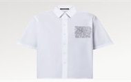 LV 1AA5G8 男士白色 LVSE 刺绣短袖衬衫