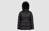 蒙口睐/Moncler 黑色 Brosse女士短款羽绒夹克外套 束腰羽绒服