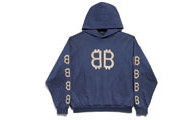 Balenciaga/巴黎世家 蓝色 CRYPTO HOODIE中号版型连帽卫衣 767877