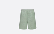 Dior/迪奥 绿色桑蚕丝和棉质混纺提花面料 Oblique 印花 短裤  483C102A5231_C646