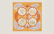 HERMES/爱马仕 女士熟橙色“刺绣传奇”90厘米方巾 H003972S