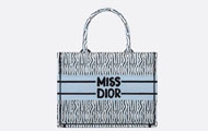 Dior/迪奥 淡蓝色和黑色 Miss Dior Allover 图案刺绣 中号 Book Tote 手袋 M1296ZEZE