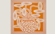 HERMES/爱马仕 女士深橘色 Flores Del Este 140厘米方巾 H673909S