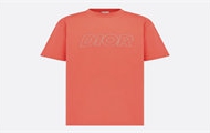 DIOR 393J696E0847 男士珊瑚红色 宽松版型 T恤