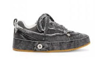 LOEWE/罗意威 女士灰黑色 单宁布解构运动鞋 L814282X59
