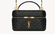 YSL/圣罗兰 黑色 GABY VANITY BAG 小羊皮肩带手拿包 766731