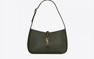 YSL/圣罗兰 女士深绿色 LE 5 À 7 光滑牛皮 HOBO 肩背包 6572282R20W3045