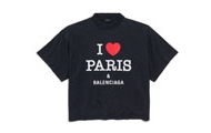 Balenciaga/巴黎世家 黑色 I LOVE PARIS & BALENCIAGA中号版型T恤 764235