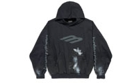 Balenciaga/巴黎世家 黑色 3B STENCIL HOODIE中号版型连帽卫衣 767877