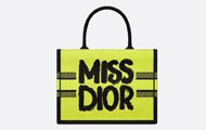 Dior/迪奥 双色绿色和蓝色 Miss Dior Graffiti 图案刺绣 大号 Book Tote 手袋 M1286ZEZY_M75E